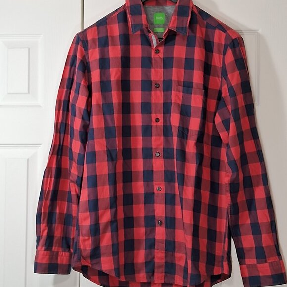 Boss Hugo Boss plaid button up long sleeves shirt - Picture 1 of 11